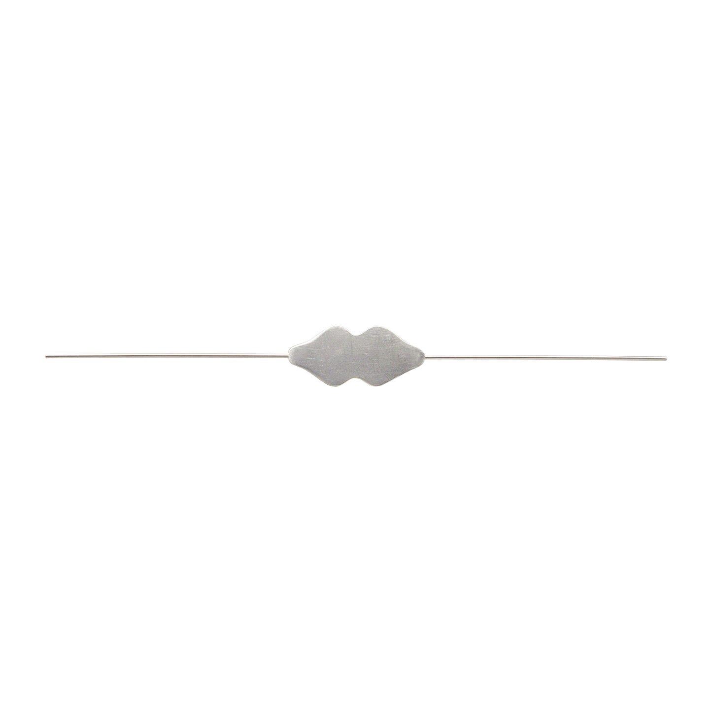 A cylindrical stainless steel Bowman Lacrimal Probe with a flat, butterfly-shaped center handle, designed for ophthalmic surgical procedures.