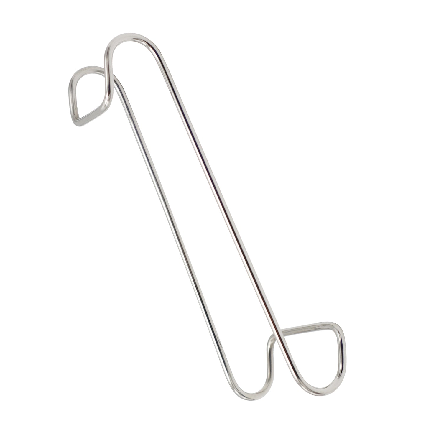 Metallic clip on a white background