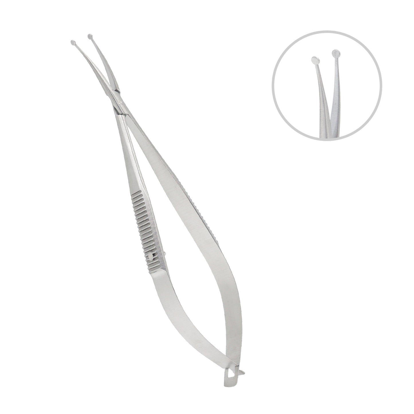 Shepard ophthalmic forceps, 11.5 cm overall length, used for safe and precise lens implantation during eye procedures