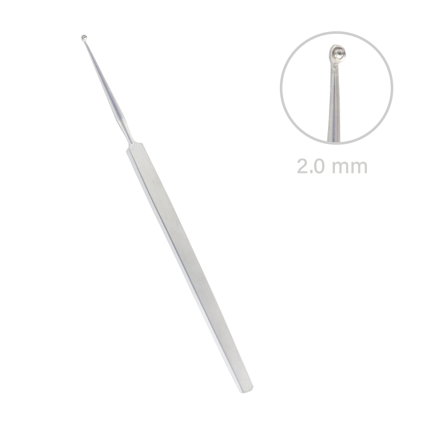 Hebra Chalazion Curette, Fig. 2 – 2.0 mm, Overall Length 13 cm