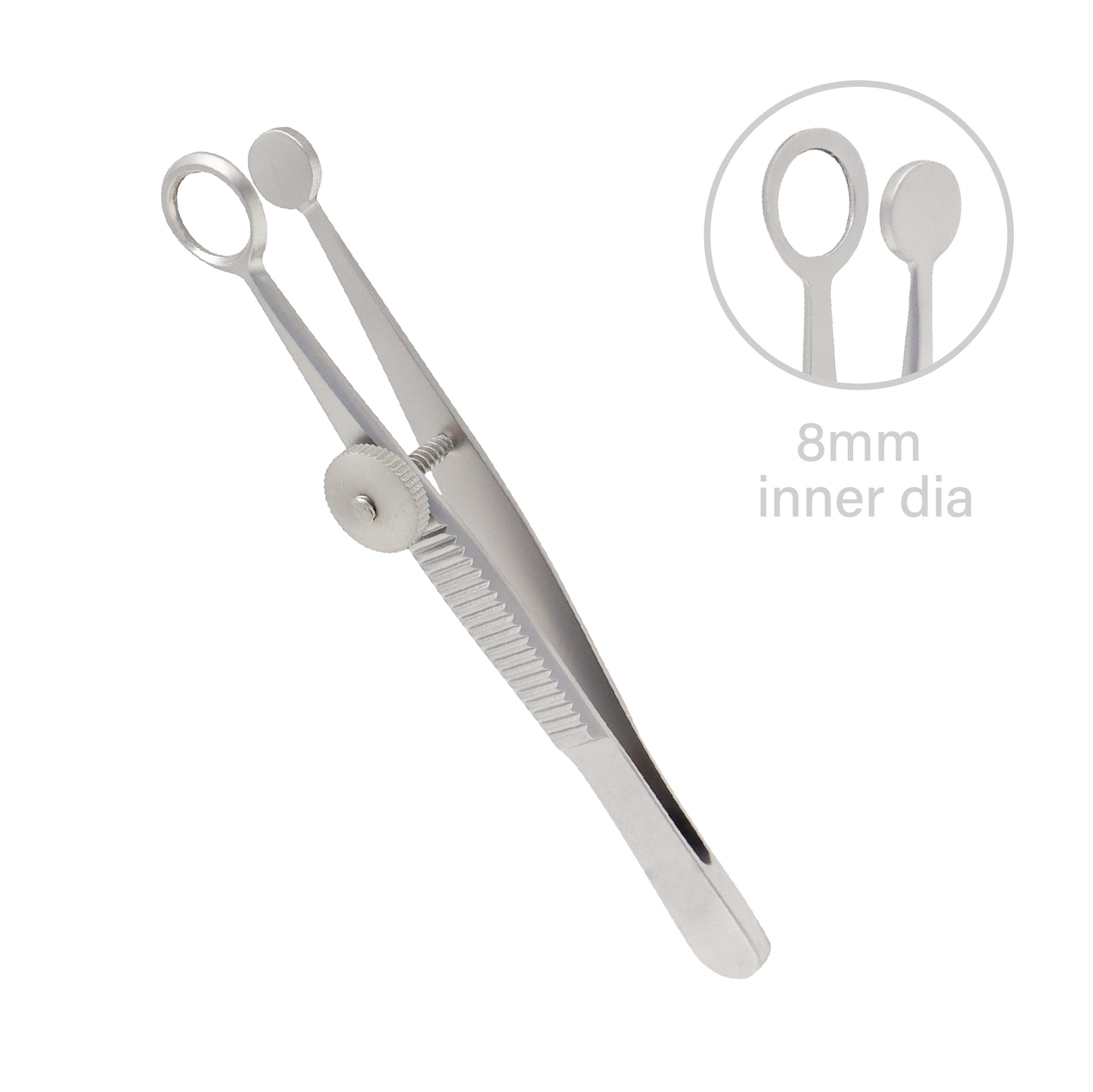 Ayer Chalazion Forceps, inner dia 8 mm, overall length 9 cm