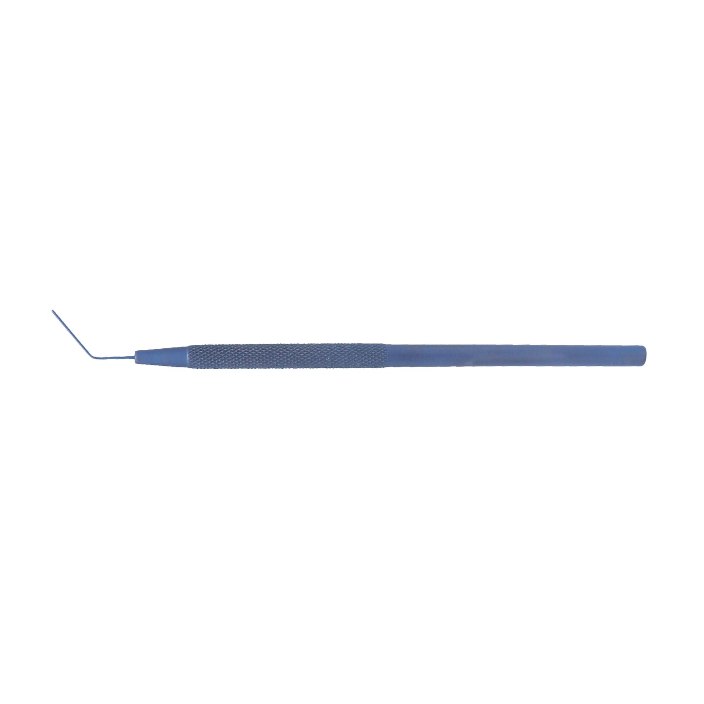 Lens Round Spatula, 0.5 mm, Angled, Blunt, overall length 12.5 cm, Titanium