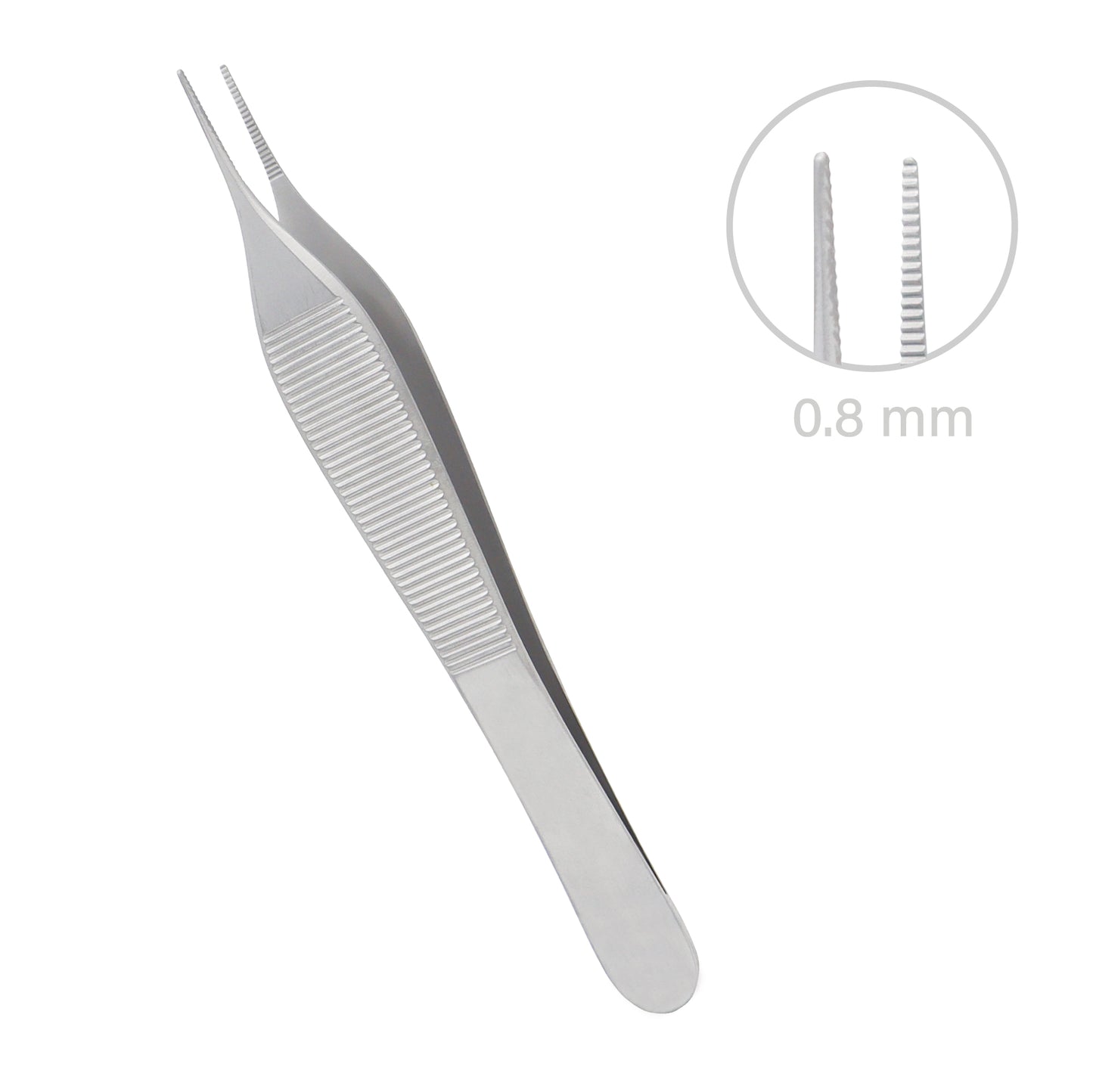 Adson forceps dressing, Serrated, 0.8 mm, overall length 12cm