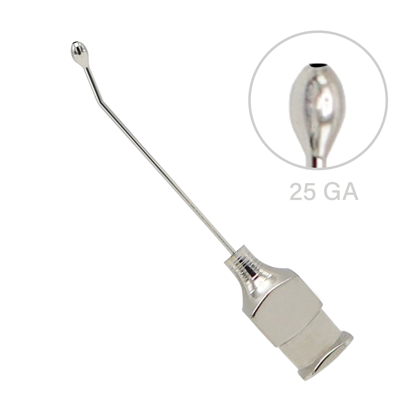 Welsh Cortex aspirating cannula, flat olive, 25ga – Rechts Right