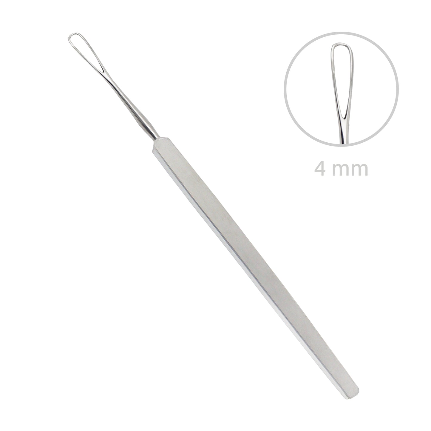 Snellen Lens Loop 4 mm used in ophthalmic surgery for accurate manipulation of delicate lenses
