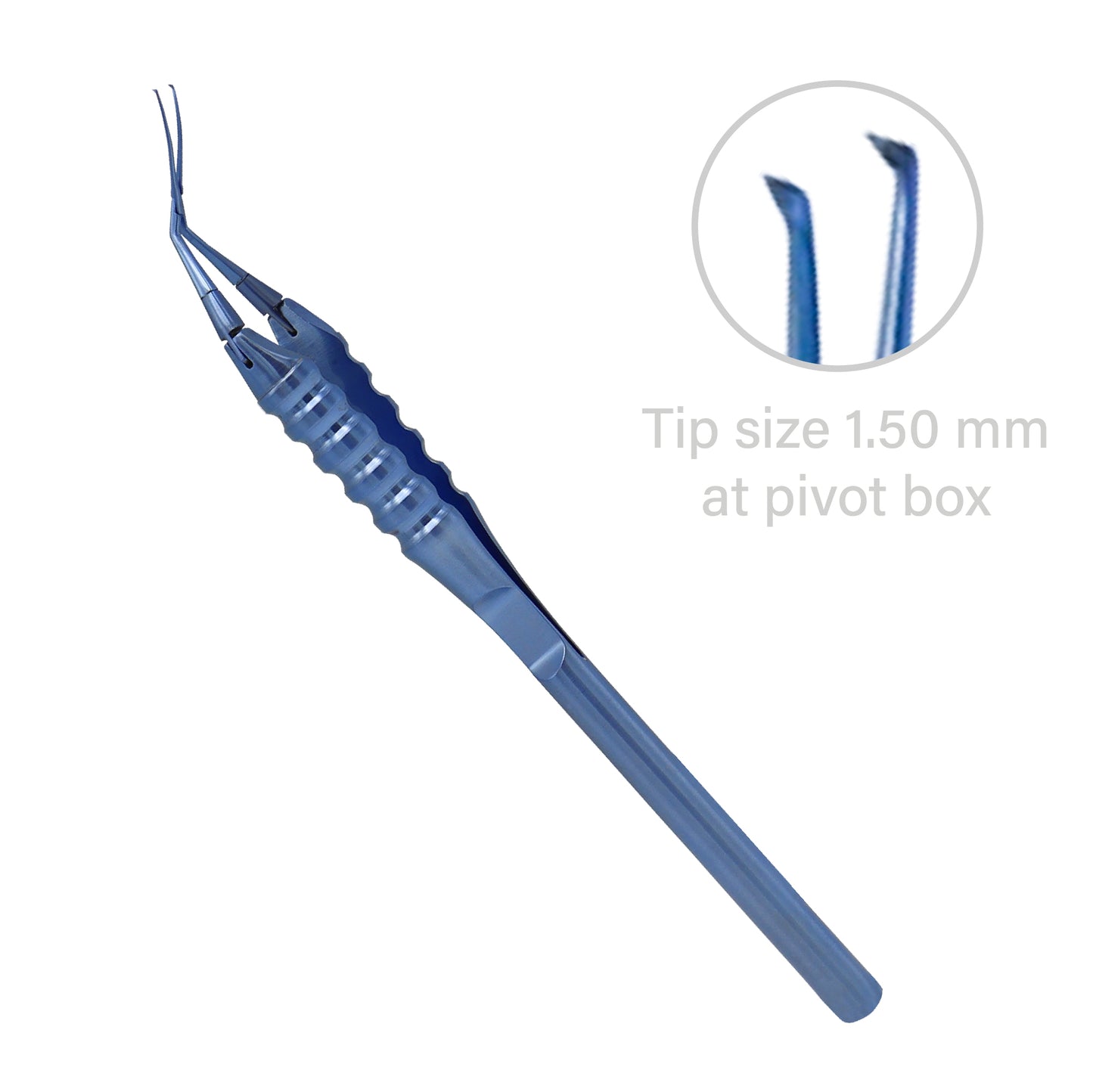 Precision Inamura capsulorhexis forceps 12 cm stainless steel surgical tool for delicate ophthalmic procedures and cataract operations.