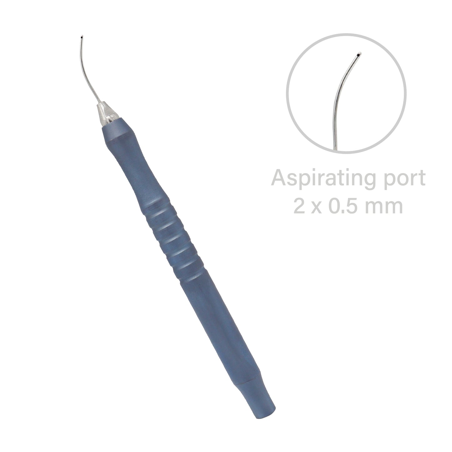 Ophthalmic titanium Irrigating Cannula Handpiece with 2 x 0.5 mm irrigating ports for precise fluid delivery in eye surgery