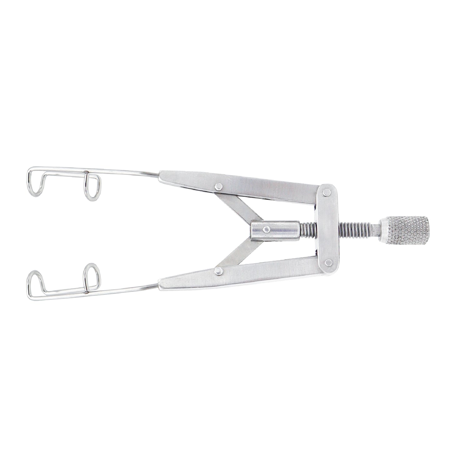 Stainless steel Wiltfang Eye Speculum, fenestrated design, 8 cm length for stable eyelid retraction and improved airflow during eye procedures