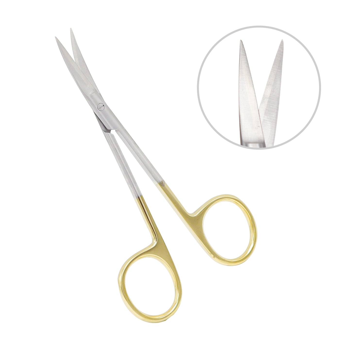 Scissors with gold handle surgical instrument for precision cutting in medical procedures