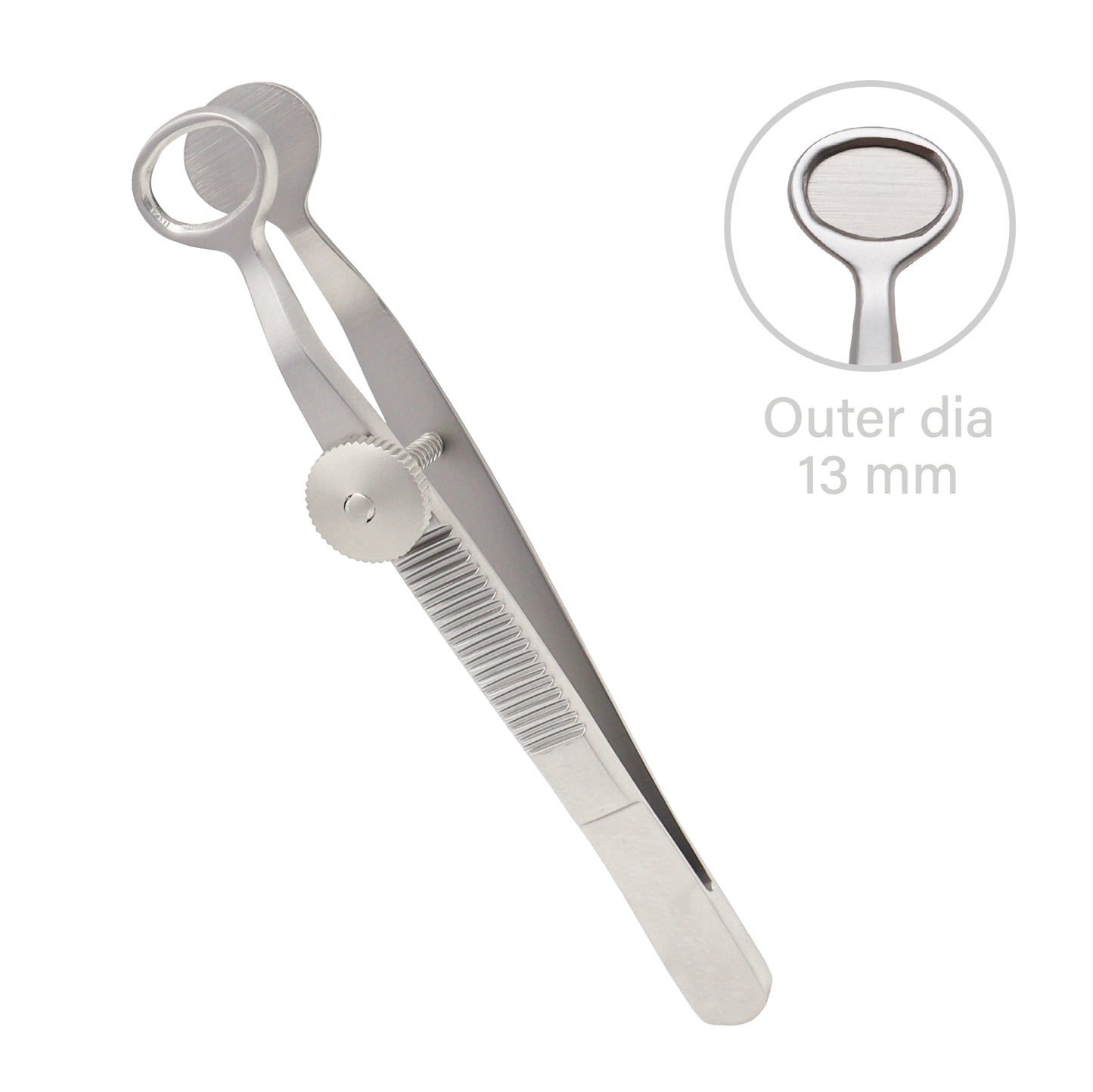Small Desmarres Chalazion Forceps 13 mm outer diameter oval design surgical instrument for delicate chalazion extraction and ophthalmic use.