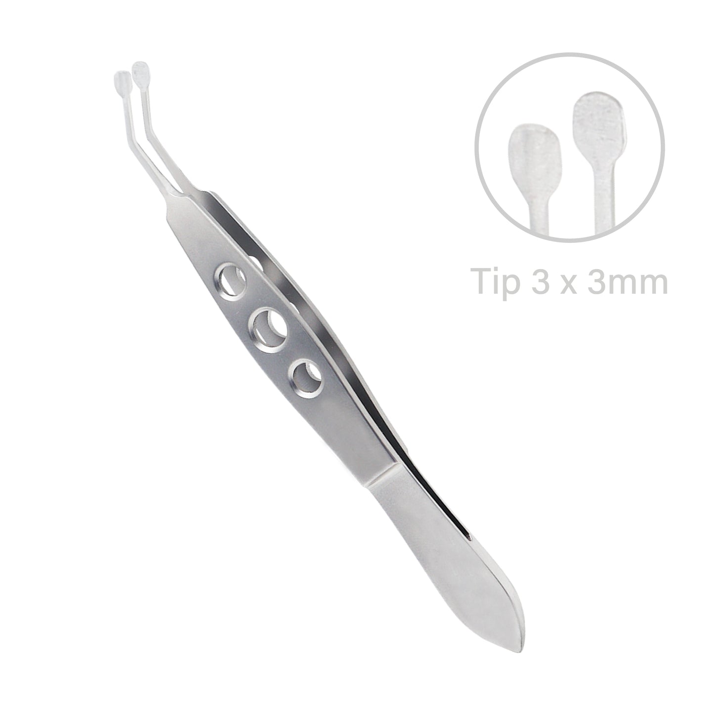 Stainless steel Meibomian Gland Forceps with 3 mm tip designed for eye care procedures
