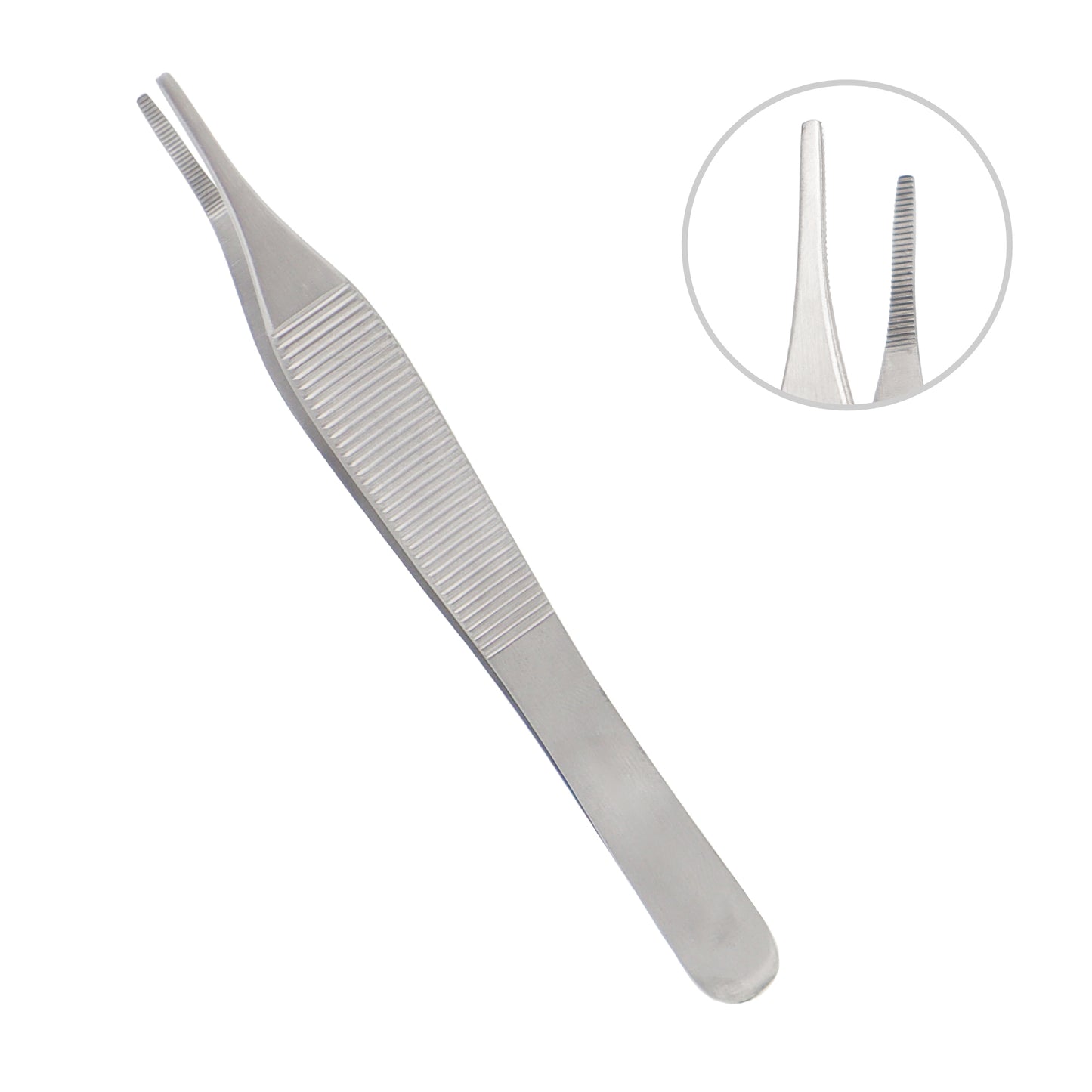 Surgical Adson tissue forceps 12cm medical stainless steel instrument used for suturing, dissection, and clinical procedures