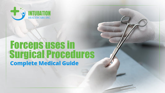 Forceps uses in surgical procedures showing different types of surgical forceps used for tissue handling, dissection, and medical operations.