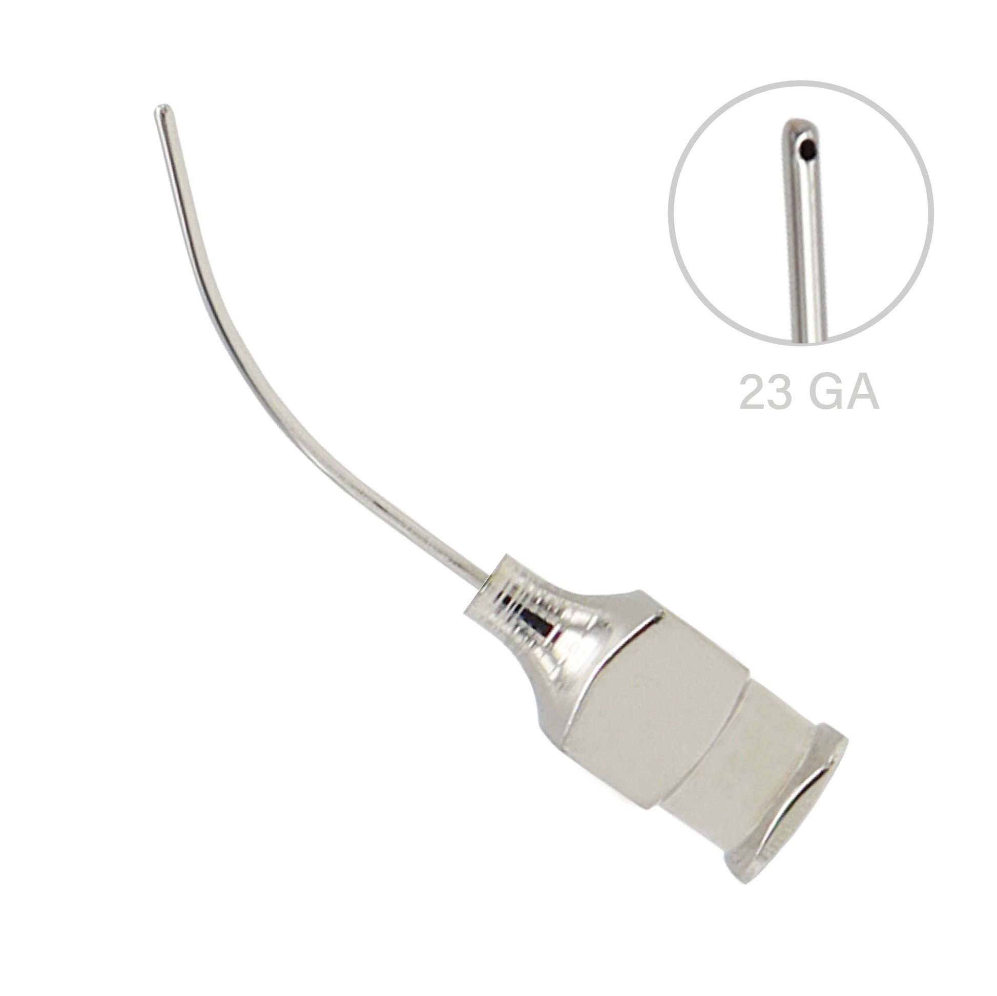 23 gauge cortex extractor with sandblasted tip for smooth and accurate cortical extraction in ophthalmic procedures