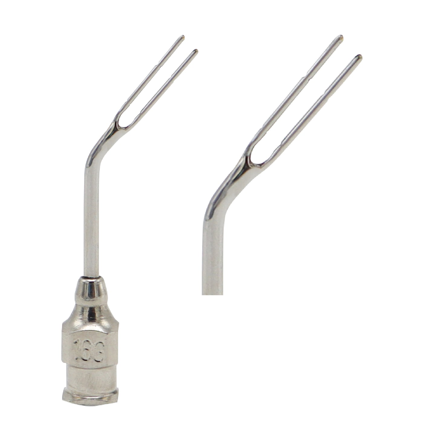 Close-up of Vidaurri vertical 23G LASIK irrigation cannula tip for controlled ophthalmic irrigation