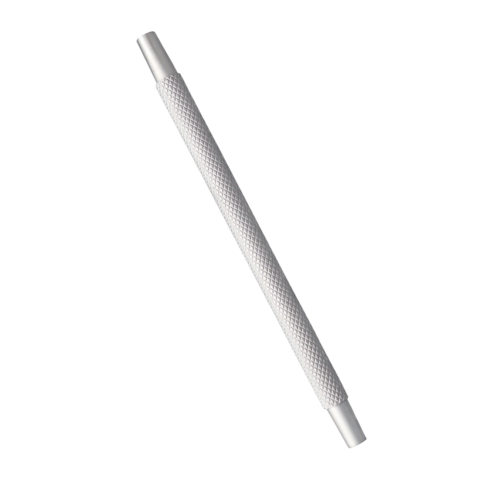 A silver-colored infusion handle with male-female connectors, designed for medical use.