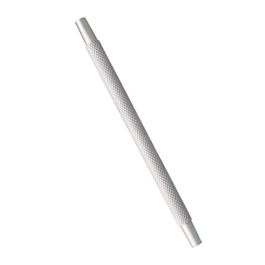 A silver-colored infusion handle with male-female connectors, designed for medical use.