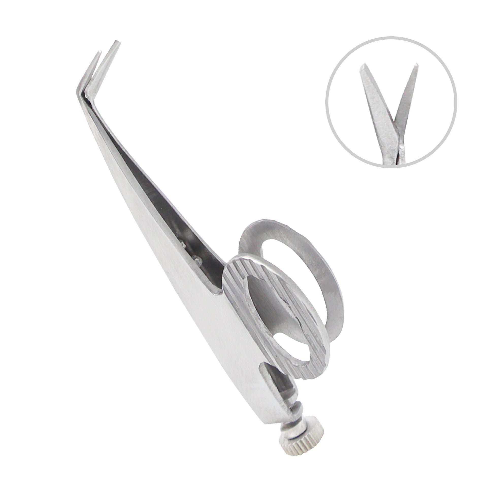 Barraquer De Weckers ophthalmic scissors overall length 6 cm used for precision cutting and dissection in ophthalmic surgery.