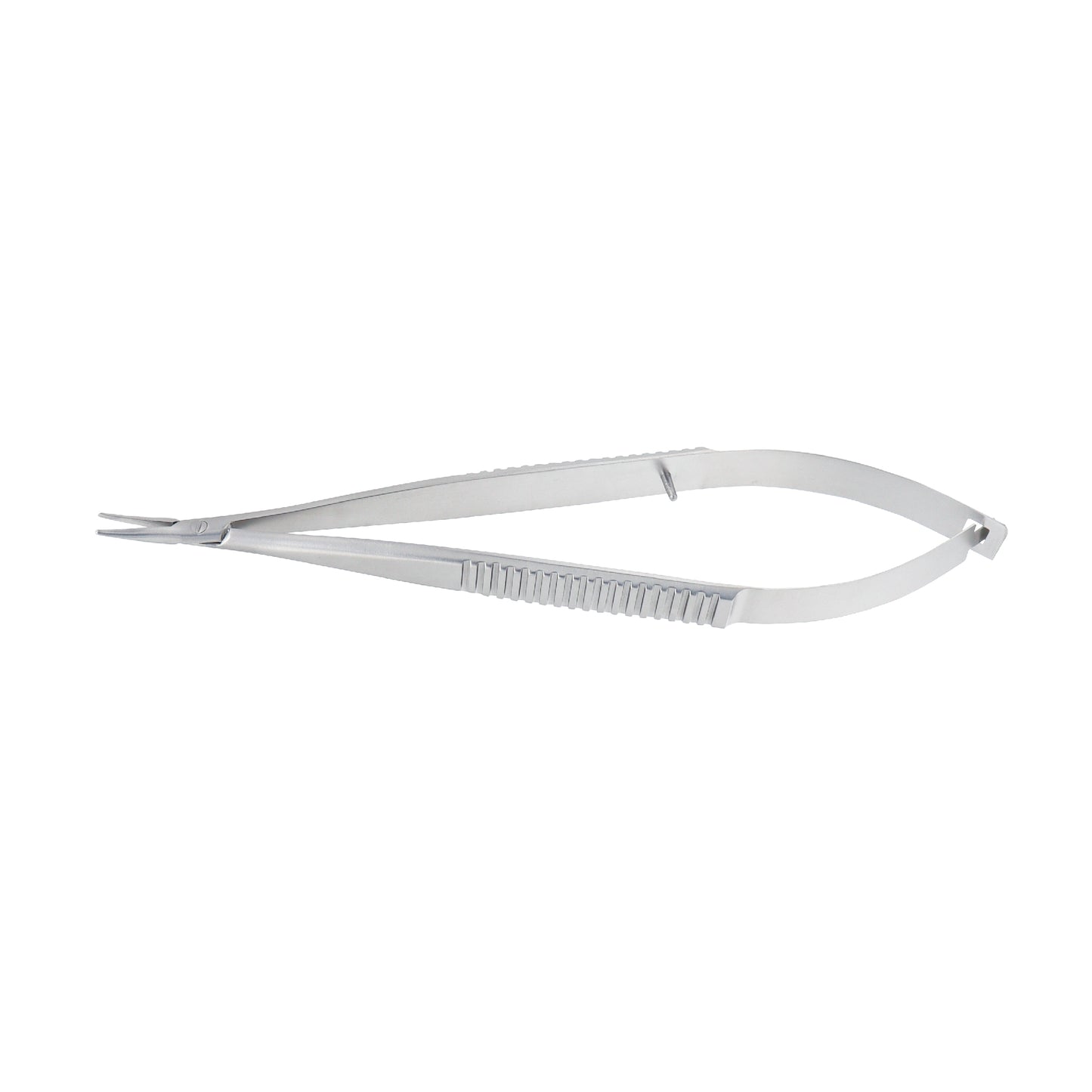 Castroviejo Micro-Needle Holder straight 14 cm without lock with 1.0 x 12 mm tip for precision eye surgery.