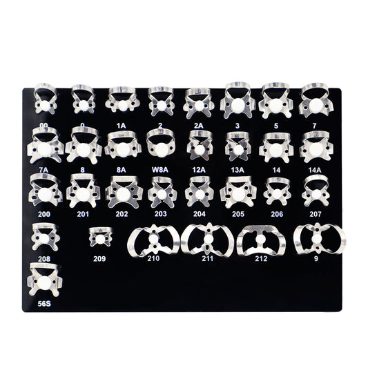 Collection of silver earring hooks on a black display card with numbers