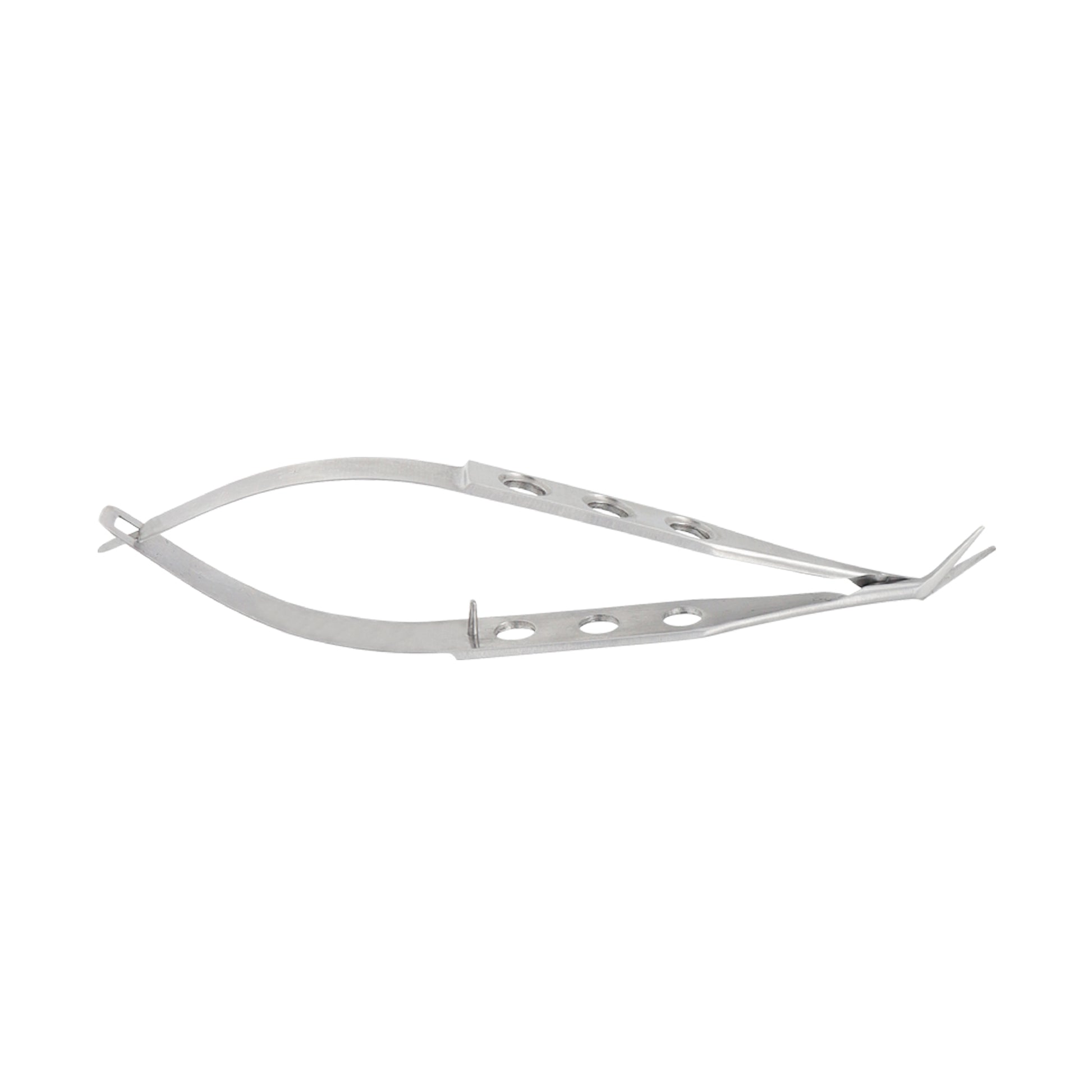 Corneal Micro Scissors angled blunt left 10 cm designed for precision cutting in ophthalmic surgery.