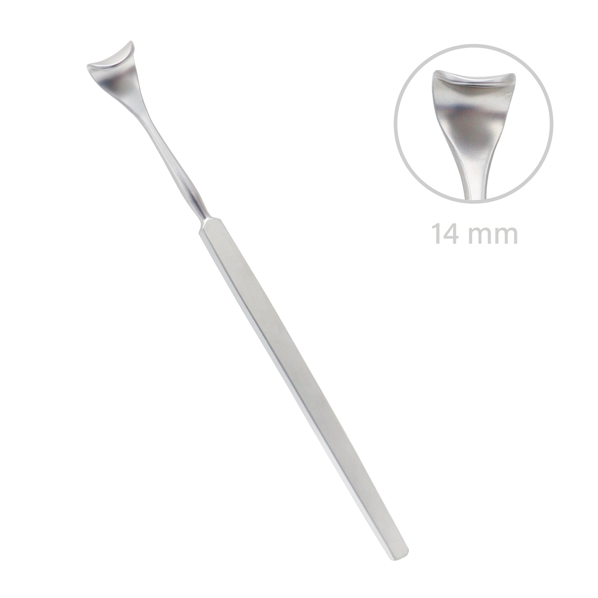 Stainless steel Desmarres Lid Retractor Size 3 featuring a 14 mm blade, used in ophthalmic surgery for safe and effective eyelid retraction.