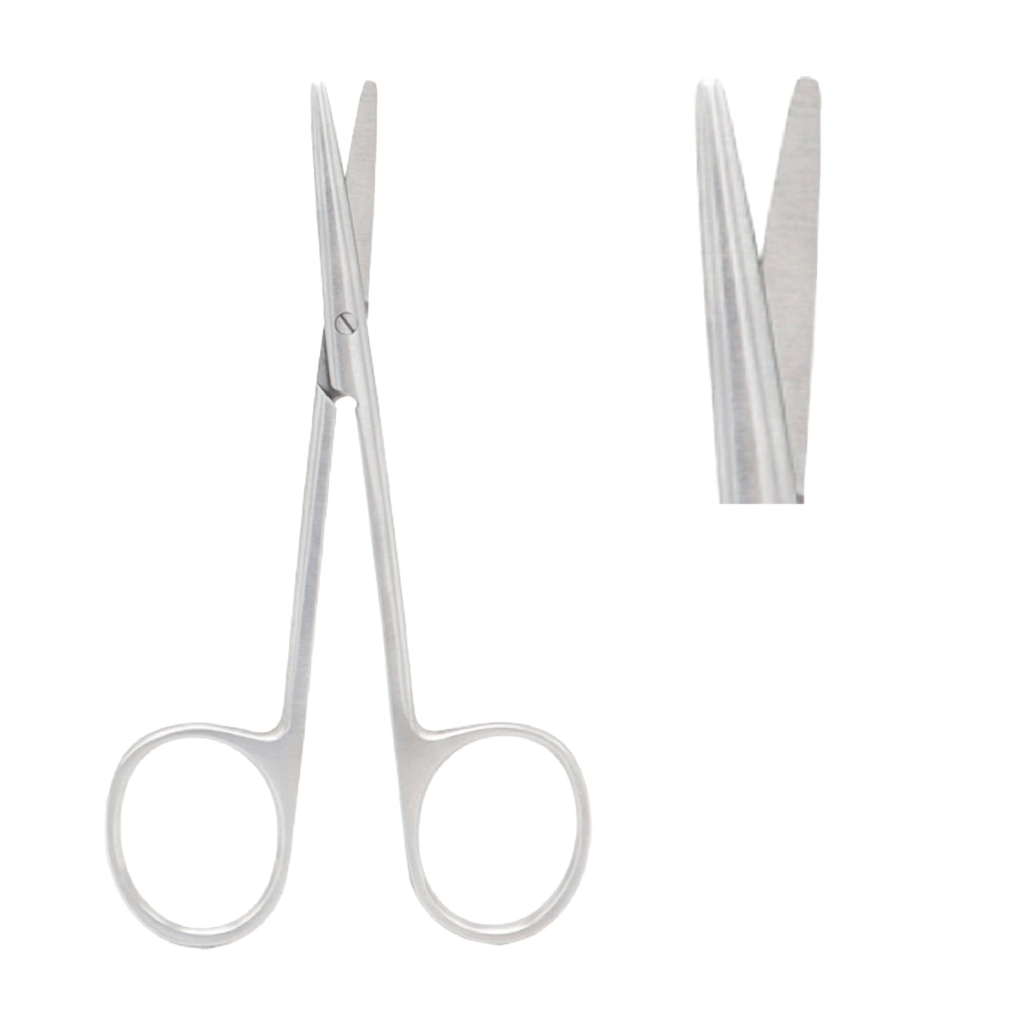 Close-up of curved Enucleation Scissors overall length 11 cm for ophthalmic tissue dissection.