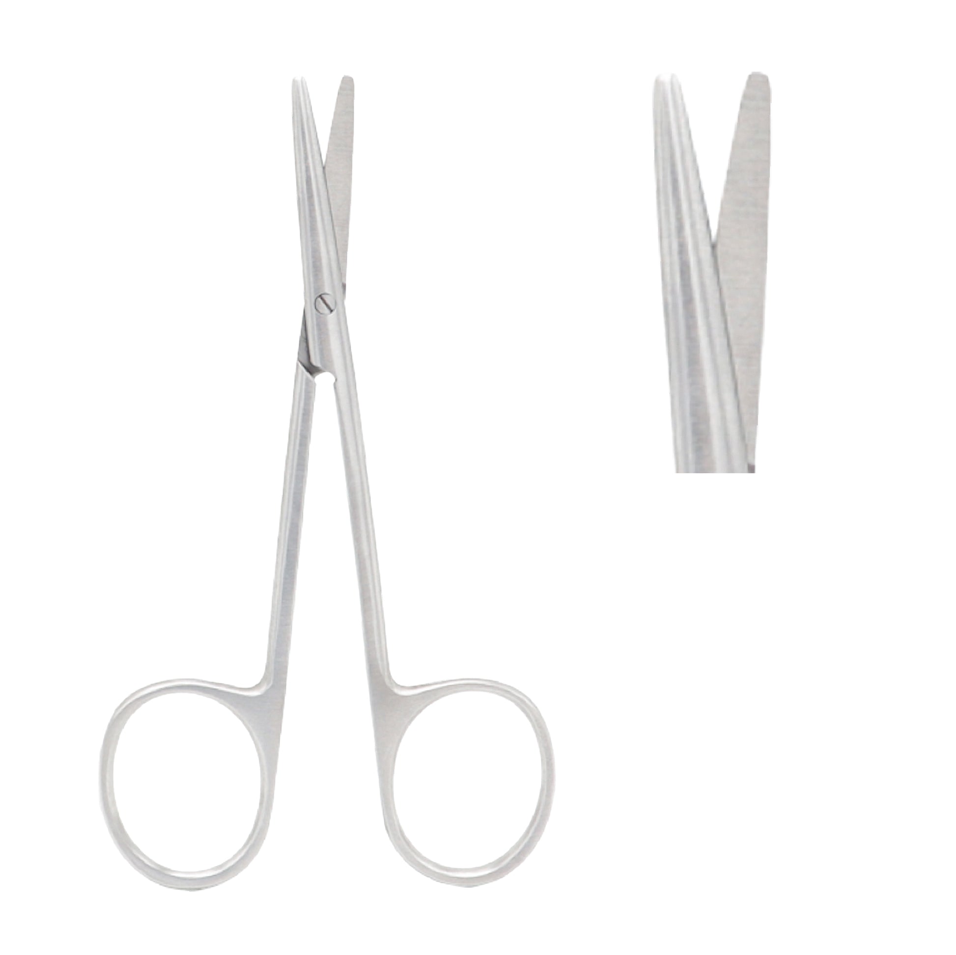 Close-up of curved Enucleation Scissors overall length 11 cm for ophthalmic tissue dissection.