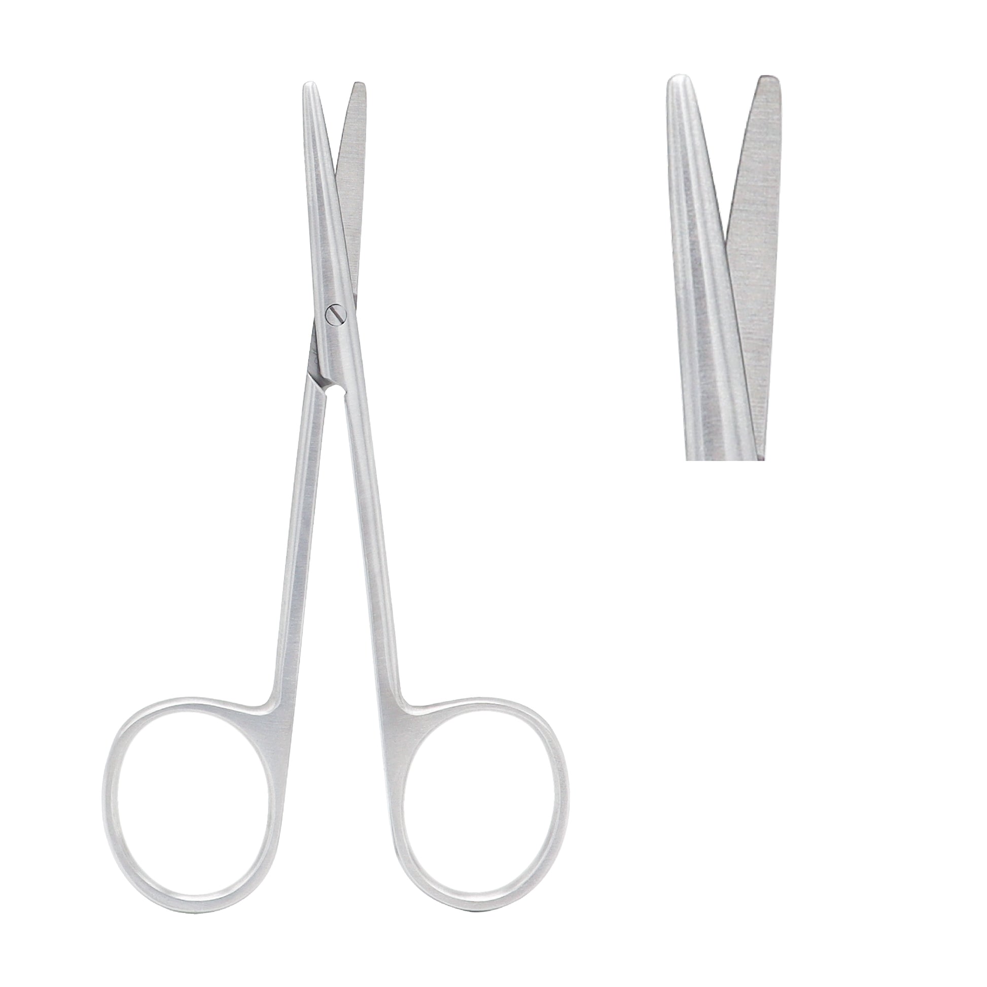 Close-up of straight Enucleation Scissors overall length 11 cm for accurate tissue dissection in eye surgery.