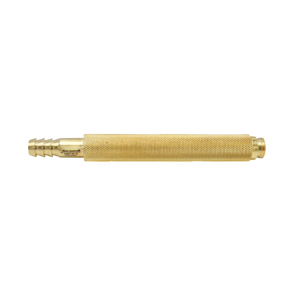 Gold-colored tool or component on a white background