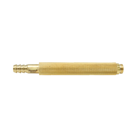 Gold-colored tool or component on a white background