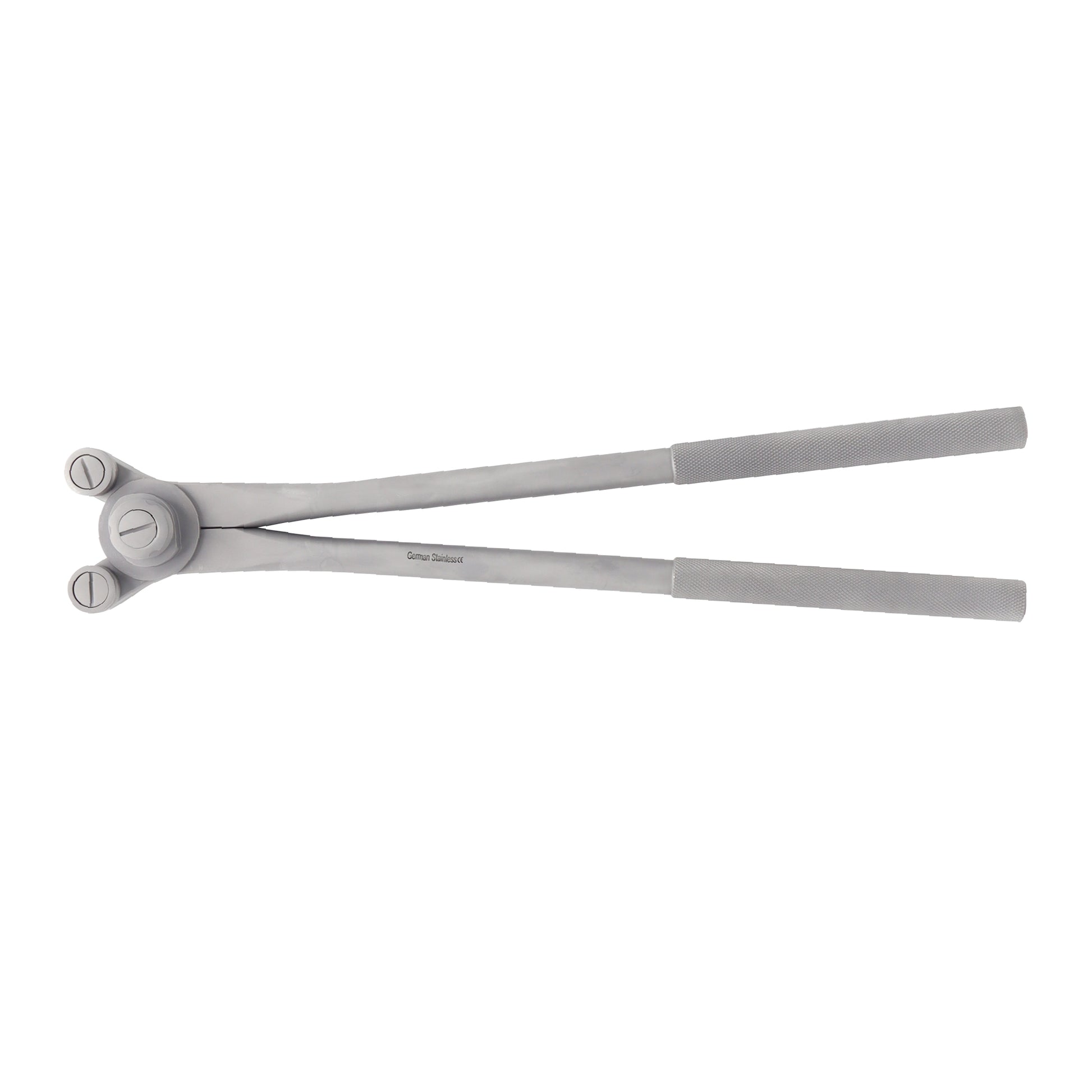 Gray wrench on a white background