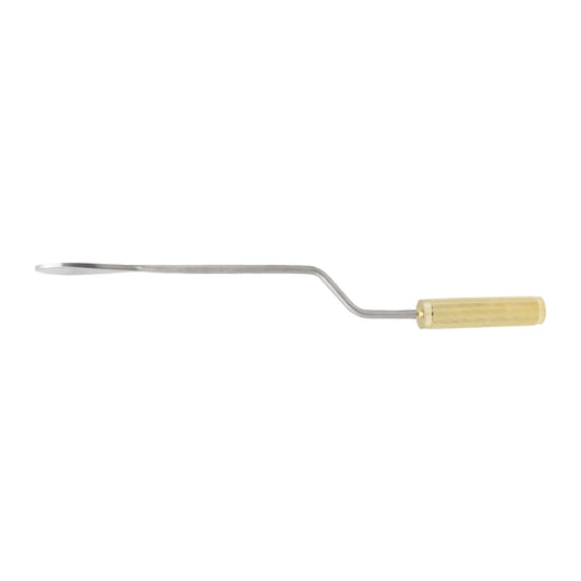 A Jacobs Breast Dissector, surgical instrument for breast surgeries, with a stainless steel handle and a yellow grip.