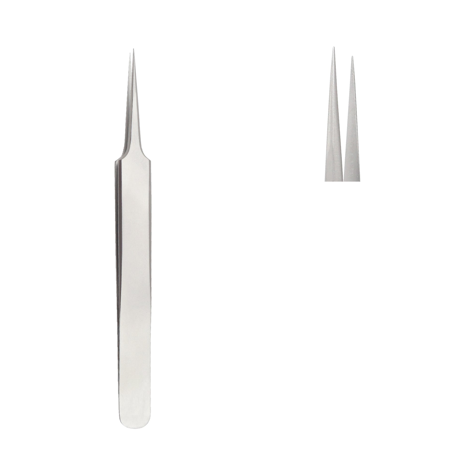 Extra delicate stainless steel Jewelers Forceps No. 5, 11.5 cm length, designed for precision surgical use and foreign body removal.