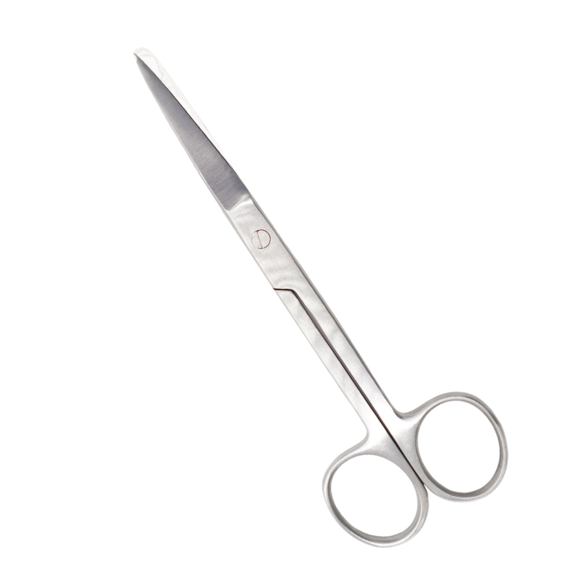  A high-quality stainless steel medical instrument, specifically straight Mayo dissecting scissors with ring handles and a satin finish, used for surgical procedures.