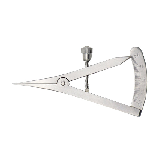 Metal caliper on a white background