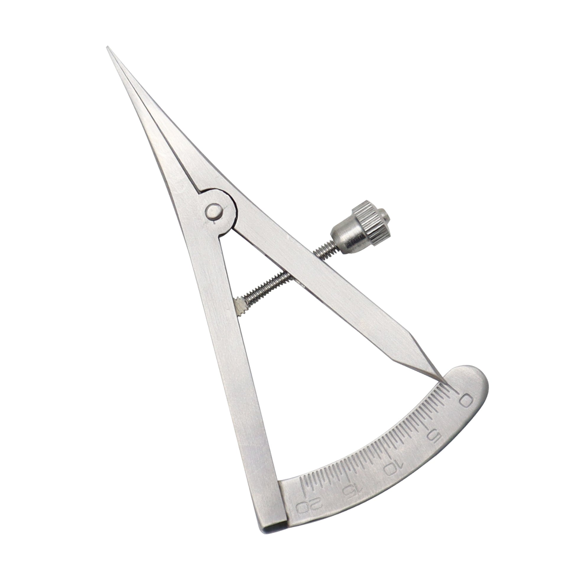 Metal drafting tool on a white background