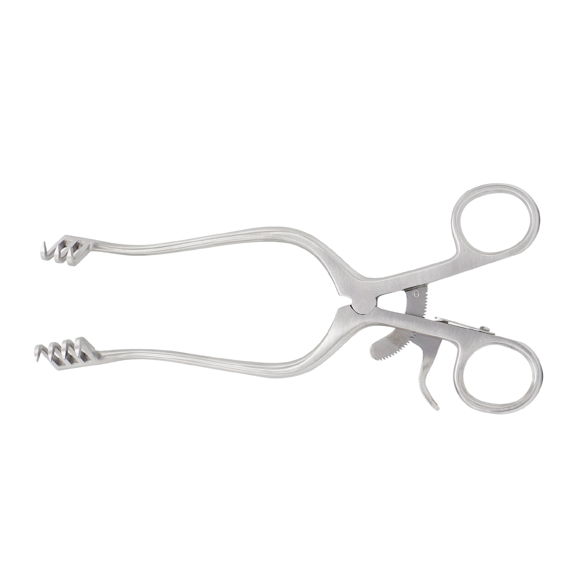 Metal forceps on a white background