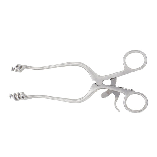 Metal forceps on a white background