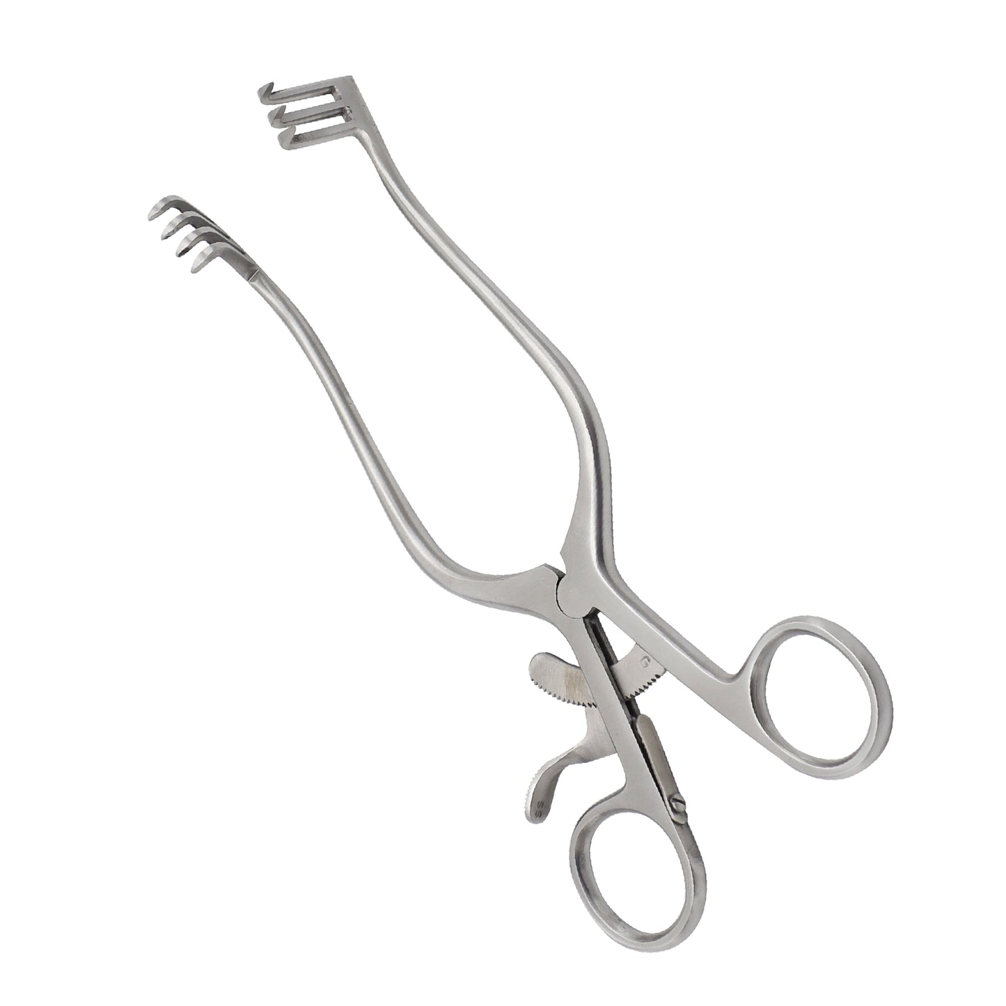 Metal forceps on a white background