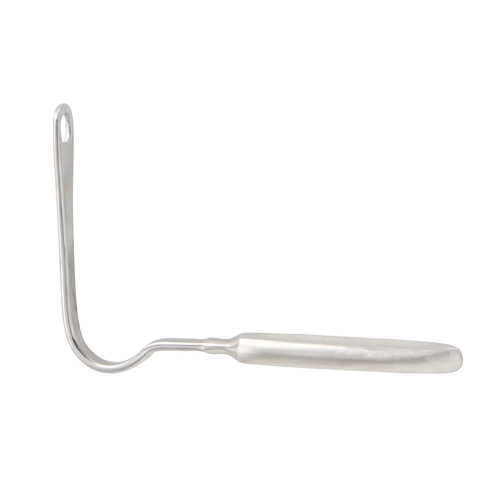 Metal ladel on a white background