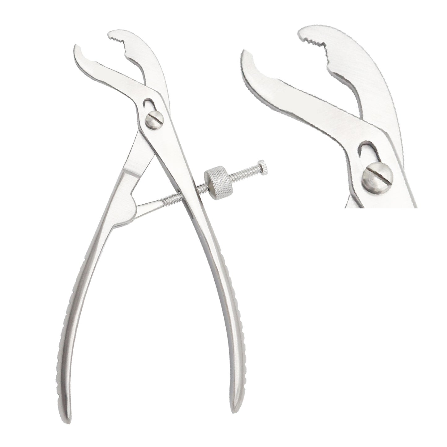 Metal pliers with adjustable jaw on a white background