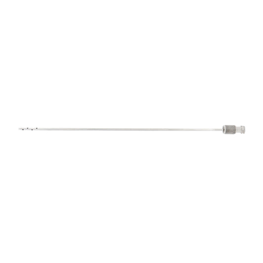 Metal rod with a cylindrical end on a white background