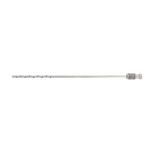 Metal rod with a cylindrical end on a white background