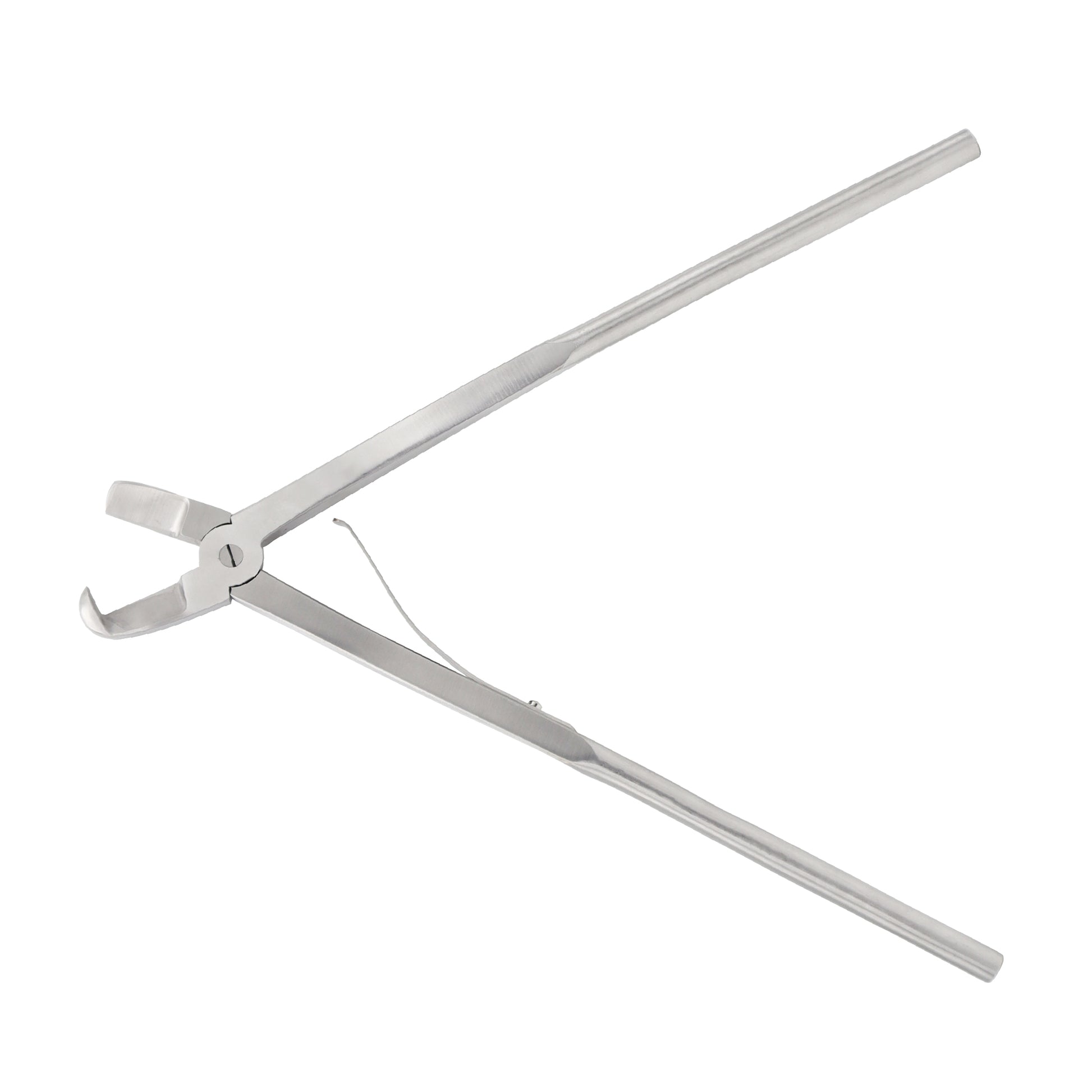 Metal tongs on a white background