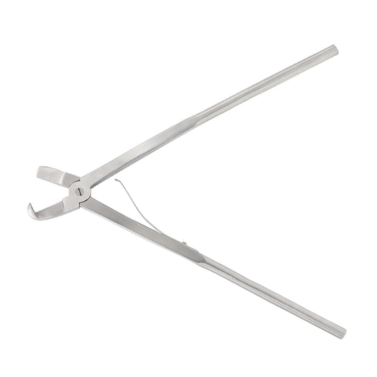 Metal tongs on a white background