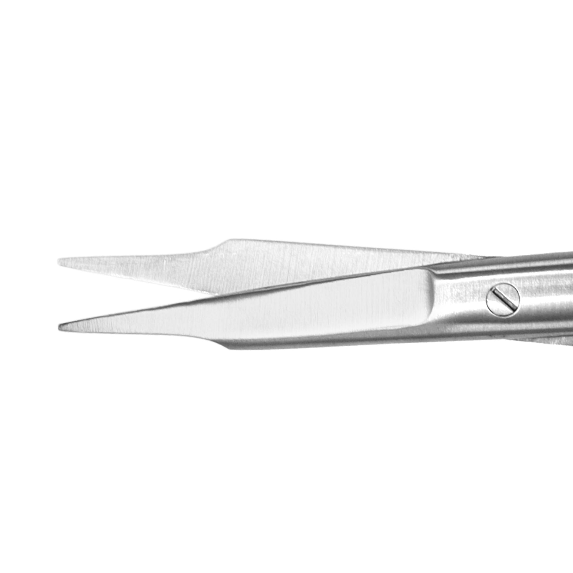 Metal tweezers on a white background