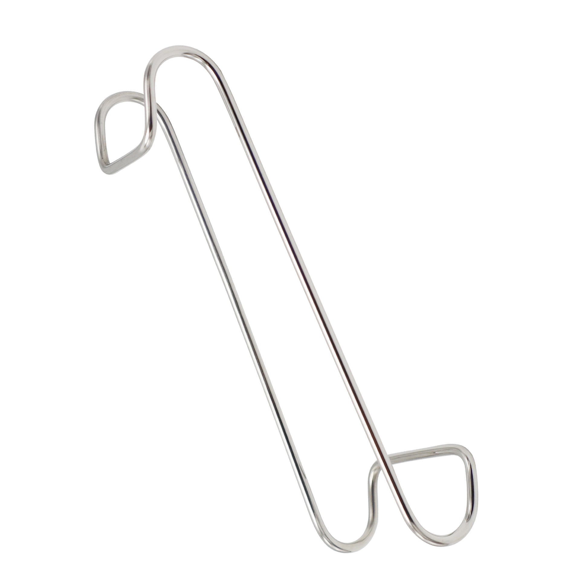 Metallic clip on a white background