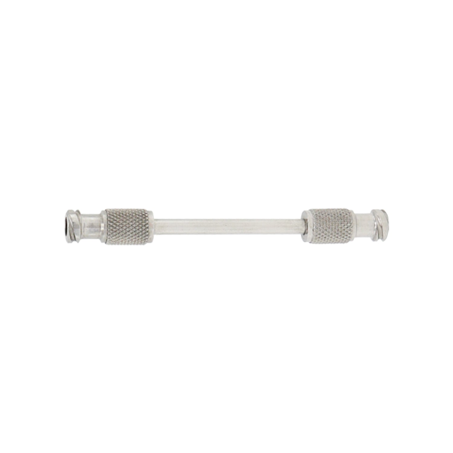 Metallic connector on a white background