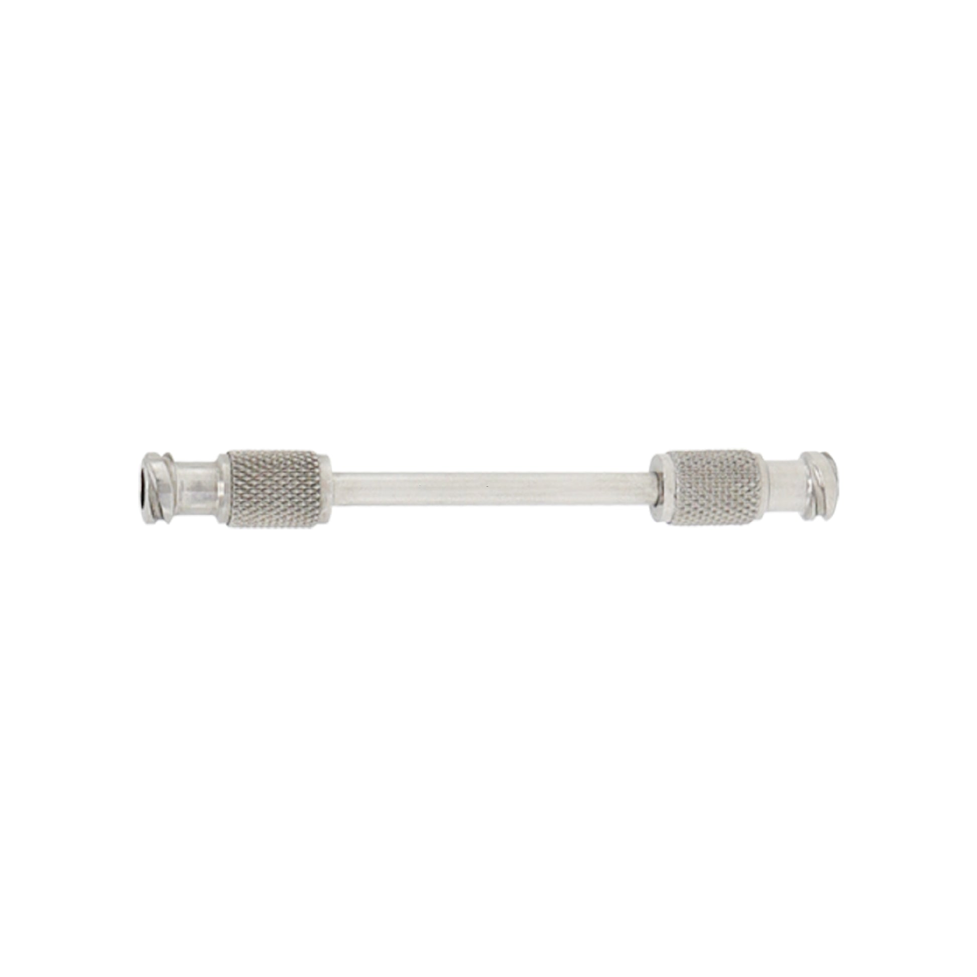 Metallic connector on a white background